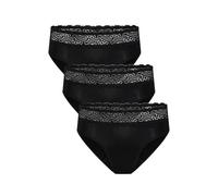 Modibodi Sensual Hi-Waist Bikini Style Period Underwear - Mixed Absorbency Light-Moderate to Heavy Overnight 3 Pack Black 10/S