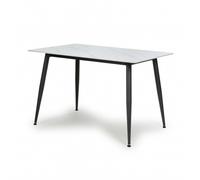 modico wooden rectangular dining table in white and black