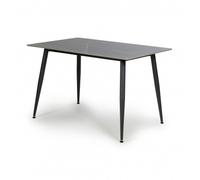 modico wooden small rectangular dining table in grey and black