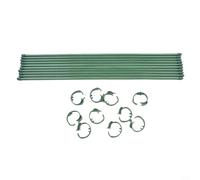 Modifiable Fiberglass Plant Support Stakes 30 Cm or 45 Cm Green Flower Stake for Phalaenopsis Succulents Hydrangeas - Rust-Proof Slotted Stem Holder Having Bracket Clips (10 or 20 Pack)(45CM 10PCS)