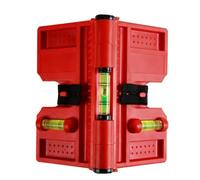 Modifiable Post Level for Metal Concrete Pipes Having Elastic Strap 3-Vial Bubble Level (2 Horizontal 1 Vertical) Foldable 90° Angle Measuring Device for Fence Installation