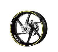 Modified decorative stickers Motorcycle Tire Waterproof Wheel Logo Stickers Reflective Stripe Decals Racing Film For Kawasaki Z800 (Color : Yellow)