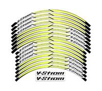 Modified Decorative Stickers Reflective Motorcycle Wheel Stickers Motocross Rim Decals for Suzuki V-Strom 250 SX Vstrom 1000 1050 XT DL 650(Gold)