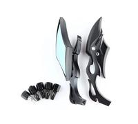 Modified Flame Quad Rear View Mirror Motorbike Electric Decorative Reflector Motorbike Wing Mirror(2)
