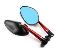 Modified Mirror Motorcycle Side Rearview Mirrors For Kawasaki For Z1000 For Z750 ER6F ER6N Rotatable Handlebar Auxiliary Parking Mirror(RED)