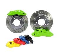 Modified X62 Fluorescent Green Brake Caliper 330mm-380mm Drilled Disc Rotor Compatible for Toyota pardo GX460/4Runner(Green Brake Kit)