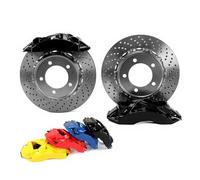 Modified X62 Fluorescent Green Brake Caliper 330mm-380mm Drilled Disc Rotor Compatible for Toyota pardo GX460/4Runner(Black Brake Kit)