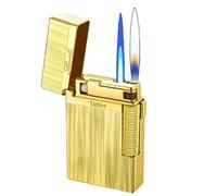 MODINK Double Flame Lighter, Soft/Jet Flame Switchable Lighters, Windproof Butane Refillable/Adjustable Torch Lighters,Gift for Collection/Cigarette/Cigar/Candle (Color : T1)