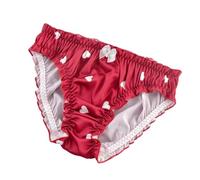 MODINK Underwear women Women Panties Lace Lingerie Female Casual Underpants Satin Gril Briefs Ladies Heart Pattern Underwear -red Heart-m-1pc