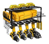 Power Tool Organizer Wall Mount Alloy Steel Black Storage Rack Dyzi Black One Size
