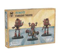 Modiphius Entertainment: Fallout: Wasteland Warfare - Robots: Starlight Theatre Staff -3 Figures, 32mm Unpainted Resin RPG Miniatures, Nuka World Wave
