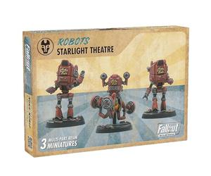 Modiphius Entertainment: Fallout: Wasteland Warfare - Robots: Starlight Theatre Staff -3 Figures, 32mm Unpainted Resin RPG Miniatures, Nuka World Wave