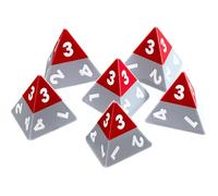 Modiphius Entertainment: Triangle Agency Dice Set (6d4) - 6 Piece, Red & Grey Resin Pyramid Die, Expansion RPG Accessory Pack, Roleplaying Game