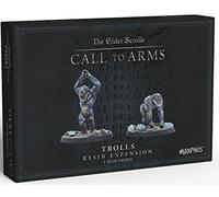 Modiphius The Elder Scrolls-Call to Arms: Trolls, Multicolor | Two high-quality multipart resin figures with scenic bases, unpainted for hobby customization and core rules gameplay
