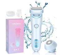 Modira Shaver, Modira Mermaid Shaver, 2 in 1 Electric Lady Shaver for Women, Waterproof Electric Razor, Bikini Trimmer with LED Display, Wet & Dry Cordless Painless Razor for Arm Leg Bikini (Blue)