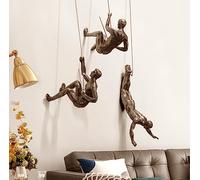 MODIRNATION 'The Alpinist' Modern Hanging Wall Figurine, Retro Stylish Resin Statue for Home and Office Decor, Nordic Art/Wall Sculpture (Climbing Man-Left Hand)