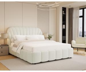 Modish Furnishing Aurora White Boucle Ottoman Storage Bed | Size: Double Modish Furnishing White Double