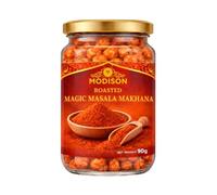 MODISON Roasted Magic Masala Makhana Crunchy Popped Water Lily Seeds 100 Gram | Spicy Fox Nuts | Healthy Gluten-Free Vegan Snack | Low Calorie Indian Snacks for Tea Time, Office & Movie Nights