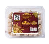 Modison Sweet Sakkarpara 180g - Traditional Indian Sugar-Glazed Crunchy Bites, Handmade Style Wheat Snack, Tea-Time Treat, Vegetarian & Hygienically Packed