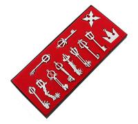 Modista Kingdom Keys He arts Keyblade Pendant Necklace Set Cosplay Accessories, Silver, Medium