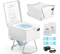 Modiwell Dry Flush Toilet - Waterless, Odorless, Self-Contained | Rechargeable Portable Toilet for RVs, Van, Boat, Tiny House, Off-Grid | Easier to Use Than Composting or Incinerator Toilets