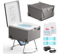 Modiwell Dry Flush Toilet - Waterless, Odorless, Self-Contained | Rechargeable Portable Toilet for RVs, Van, Boat, Tiny House, Off-Grid | Easier to Use Than Composting or Incinerator Toilets