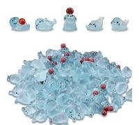 Modixun 100 Pack Mini Glow in The Dark Resin Animals Seal Figures, 5 Styles Luminous Little Sea Creatures Cute Miniature Figurines Bulk for Aquarium, Desk Pets, Fairy Garden