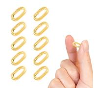 Modixun 10Pcs 18K Gold Plated Carabiner Necklace Clasps and Closures, Oval Spring Ring Necklace Clasp Connector Extender Clip for Necklace Bracelet Jewelry Making (Gold, Small(14x7.8x2.2mm))
