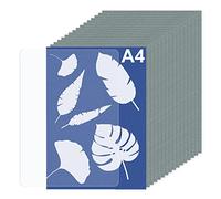 Modixun 16 Sheets A4 Sun Print Paper Cyanotype + 1 Sheet Acrylic Panel, Thick Solar Drawing Paper, High Sensitivity Sun Print Nature Printing, 21×29.7cm