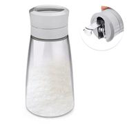 Modixun 1Pack Glass Sugar Dispenser with Auto Flip Pour Spout, Weighted Pourer Sugar Container, 420ml Sugar Bowl Shaker Jar Salt Dish Holder Coffee Bar Accessories