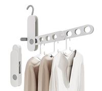 Modixun 2 Pack Foldable Travel Hangers Clothes Drying Rack, 7 Holes Folding Clothing Hangers Over The Door for Traveling Cruise RV Laundry Towel