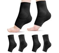 Modixun 2 Pairs Ankle Protector Socks with Gel Pad, Malleolar Padded Sleeve Skate Socks for Figure Skating, Roller, Ski, Hockey, Boots, Brace, Ankle Support Cushion, Black, Ankle