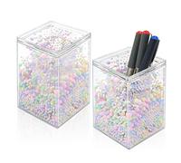Modixun 2Pcs Cute Bubble Pen Holder Pencil Holder, Acrylic Pen Cup Stand for Desk, Pencil Cup Pot for Home, School & Office, Colorful