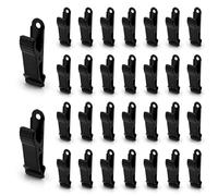 Modixun 30Pcs Mini Alligator Clips, Metal Strong Spring Clamps Small Gator Crocodile Clips for Crafts Work Wire Photo Paper Curtain, Smooth Jaw, 1.3 x 4cm, Black