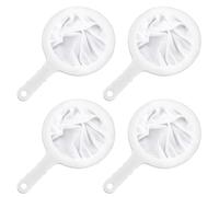 Modixun 4 Pack Fine Mesh Strainer Set, 100/200/300/400 Ultra Fine Mesh Sieve Small Kitchen Filter Colander with Handle for Soy/Nut Milk, Juice, Yogurt, Coffee, Kefir, Liquids