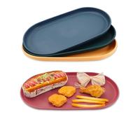 Modixun 4Pcs Oval Serving Tray, 30.5 x 17cm Food Tray, Colourful Serving Platters for Party Entertaining Snack Dessert Coffee Table, Medium