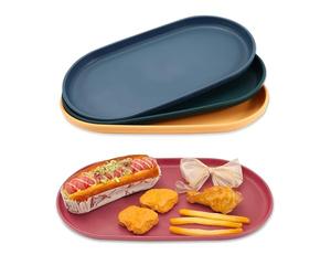 Modixun 4Pcs Oval Serving Tray, 30.5 x 17cm Food Tray, Colourful Serving Platters for Party Entertaining Snack Dessert Coffee Table, Medium