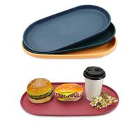 Modixun 4Pcs Oval Serving Tray, 37.5 x 20.5cm Food Tray, Colourful Serving Platters for Party Entertaining Snack Dessert Coffee Table, Large