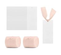 Modixun 50 Pack Name Place Cards for Table Setting, Blank Wedding Name Cards with 2 Rolls Chiffon Ribbon, Reserved Seating Signs Gift Tags for Dinner Party Food Buffet, Pink