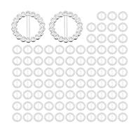 Modixun 90 Pack Small Rhinestone Belt Slide Buckles, 1.9cm Metal Ribbon Sliders for Wedding Invitation, Christmas, Party Clothing Decoration, Gift Wrap, Crafts, Round