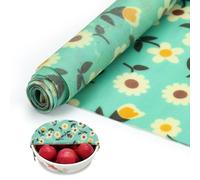 Modixun Beeswax Wrap Roll 100cm x 33cm, Reusable Beeswax Wraps for Food, Large Beeswax Paper Food Wrap for Bread Sandwich Wrapper Bowl Covers, White Flower