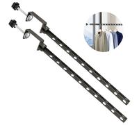 Modixun Clamp-on Clothes Drying Rack, No-Drill Foldable Laundry Clothing Drying Rack Wall Mounted, Indoor Outdoor Balcony Window Firm Steel Laundry Hanger Dryer Rack, 2 Pack