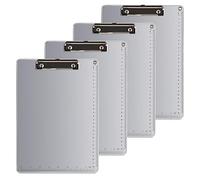 Modixun Clipboards - 4 Pack Metal Clipboard with Scale, Hangable Aluminum Alloy and MDF Clipboard, Non-Slip Clip Boards 8.5x11 for A4 Letter Size Document, Clipboards Bulk