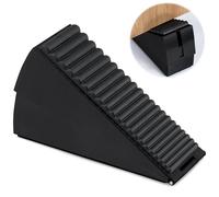 Modixun Large Door Stopper - Heavy Duty Door Stop Wedge Stainless Steel Rubber Door Stoppers for Bottom of Door, 7cm Tall Adjustable Doorstop Suits Any Heavy Door, Black