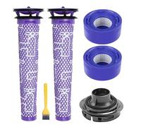 MODJUEGO Replacement Post & Pre HEPA Filters Mini Cleaning Brush Motor Rear Cover Back Cover for Dyson V7 V8 Vacuum Cleaner Repair Parts (1 Set)