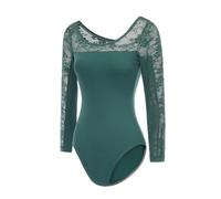 ModLatBal Long Sleeve Lace Leotards for Womens Ballet Dance Gymnastics Bodysuit