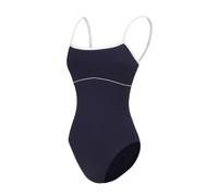 ModLatBal Women's Camisole Leotard with Adjustable Straps for Ballet Dance Leotards, Navy/White Line, Small