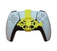 ModLuvano Compact 3D Steering Wheel for PS5 Racing Games Delivering Enhanced Simulation and Responsive Gameplay (Yellow)