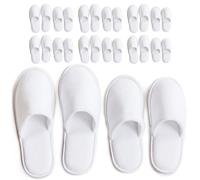 Modlux Disposable Spa Slippers Cotton Velvet with Bags, 12 Pair (6 L,6 M), White
