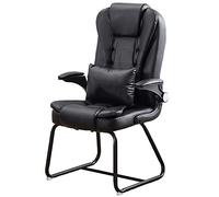 Modn PU Leath Office Chair with Arms - Slish Waiting Room Chair for Gaming Confence Dining & table Side Seating - Sturdy No Wheels Design